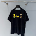 Fendi 25 Baguette Print Round Neck Short Sleeves Black Cotton