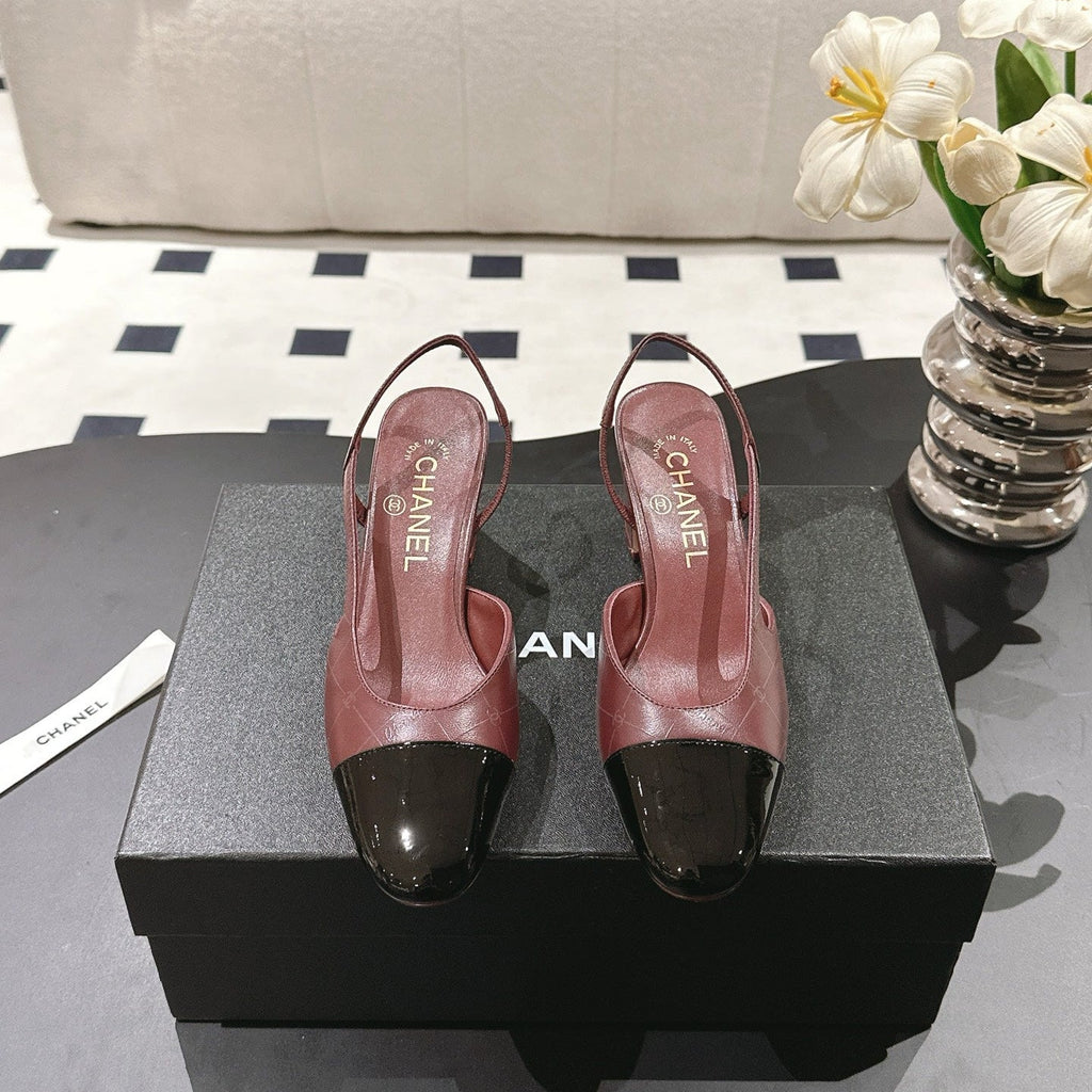 CC 25 Slingback Heel Red Embossed Leather 237496