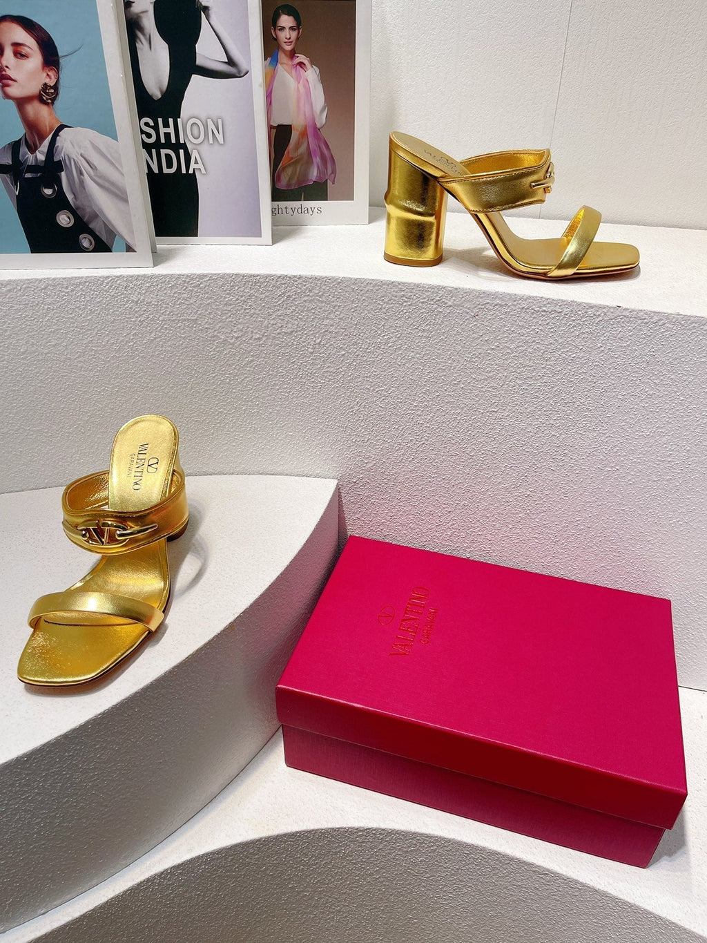 VT Heeled Sandal Gold Cowhide 292882