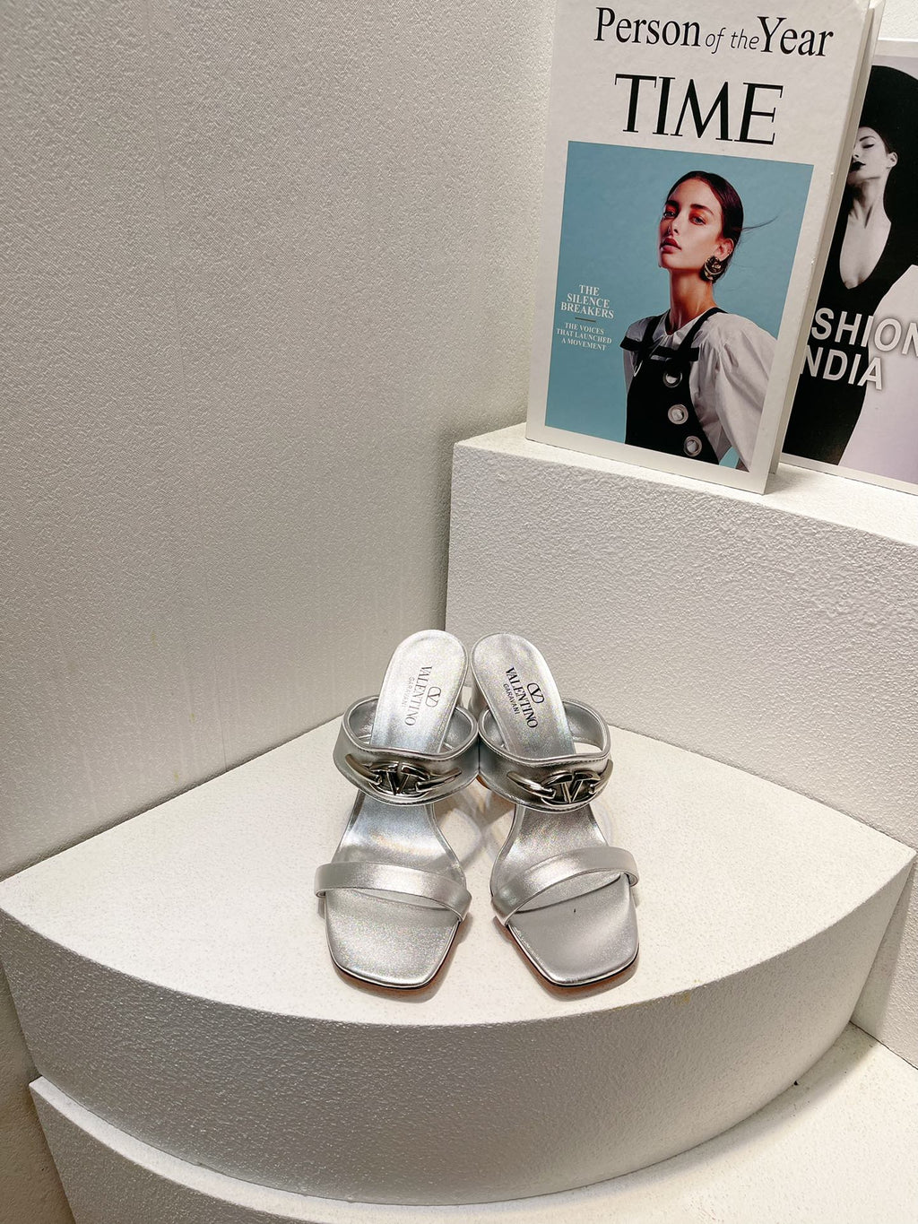 VT Heeled  Sandal Silver Cowhide 292883