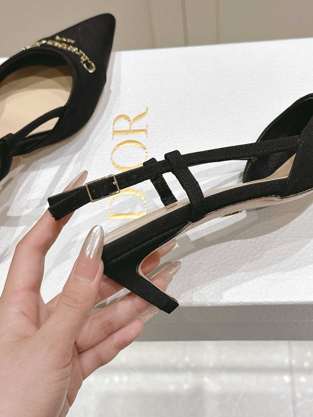 MY DD 25S SLINGBACK PUMP 50MM IN BLACK FABRIC