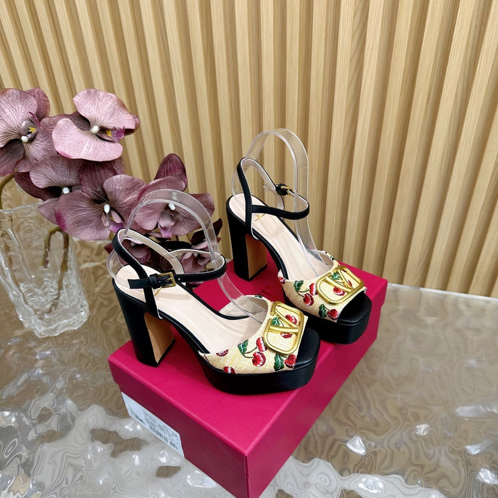 VT 2025 High Heels Sandals 110mm Black Calfskin 286490