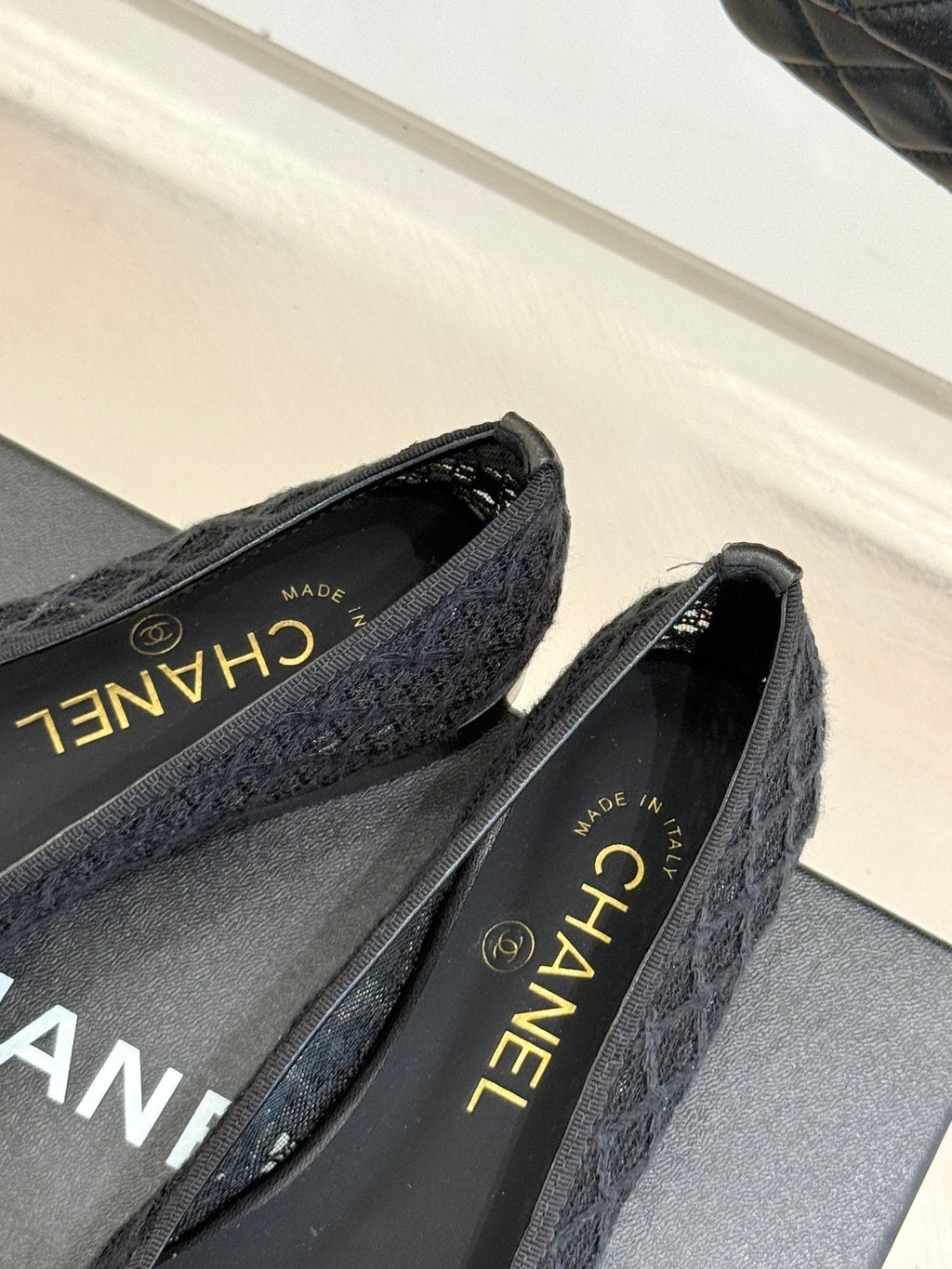 Chanel 25 Ballet Flat Black Woven Lambskin 473055