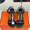 HM 26ss Pig Nose Sandals 60 Black Sheepskin 642852