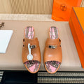 HEDEN MULE 80 TAWNY CALFSKIN WITH PATTERN