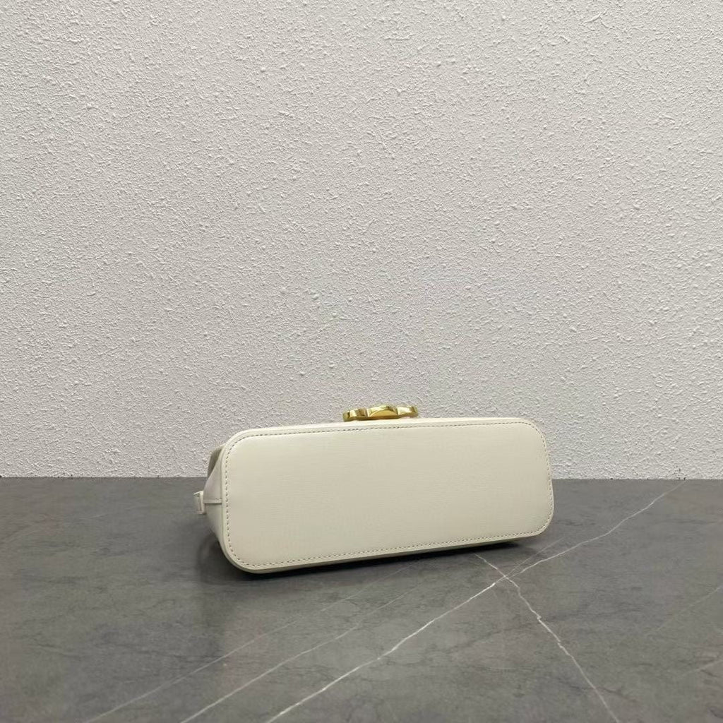 Celine 2026 Triomphe Terence Shoulder Bag 24cm White Cowhide 281893