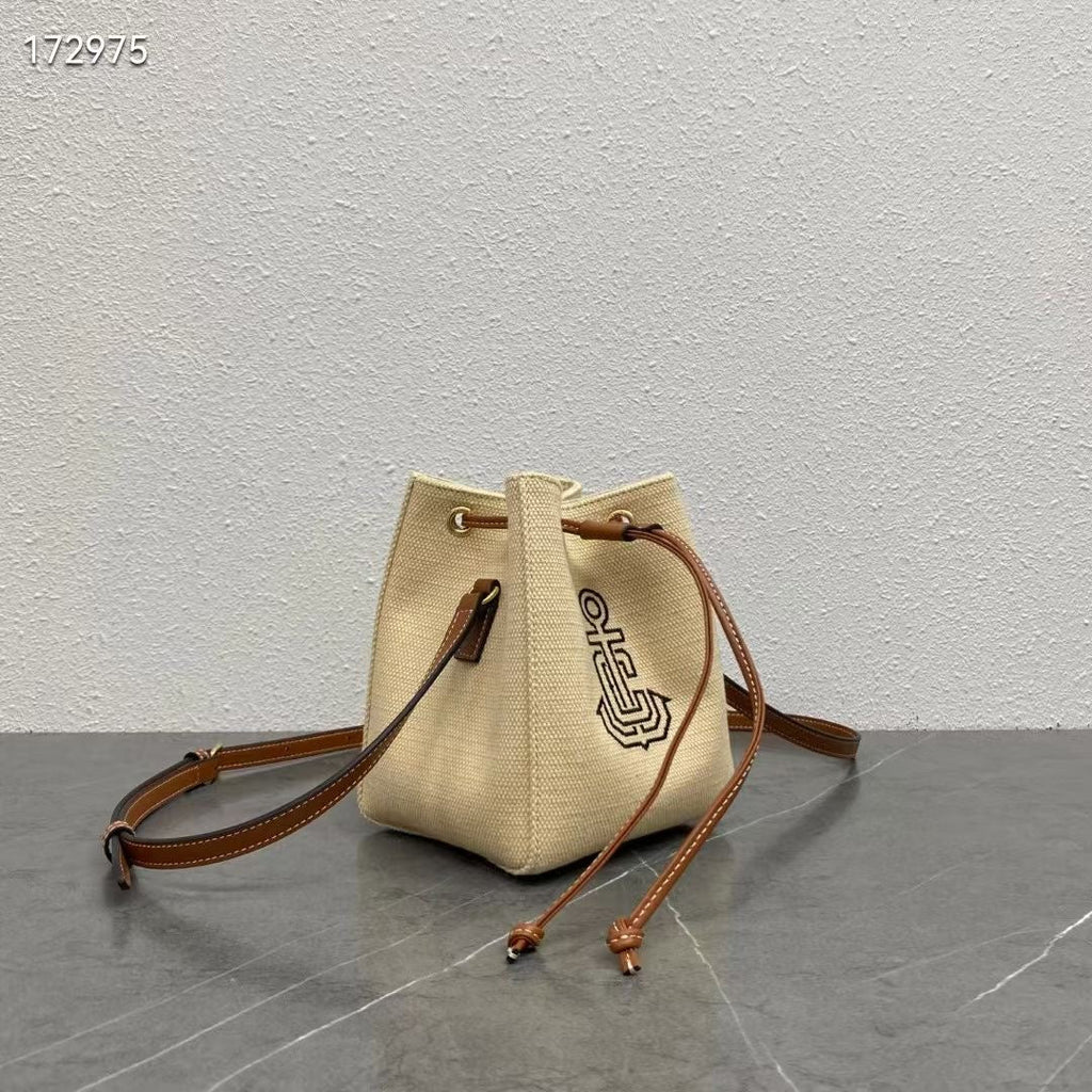 Celine 2026 Micro Sailor bag 17.5cm Natural Tan Triomphe Canvas Calfskin