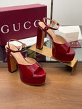 HIGH HEEL SANDALS 13 CM IN RED LAMBSKIN