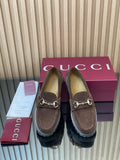 GG WOMEN'S HORSEBIT LOAFERS IN DARK BROWN SUEDE