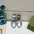 GG BALLET SUPER SLIM BUCKLE SILVER LAMBSKIN