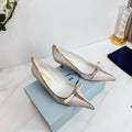 PRA 26SS Pump 55 Ivory Beige Cowhide 592406