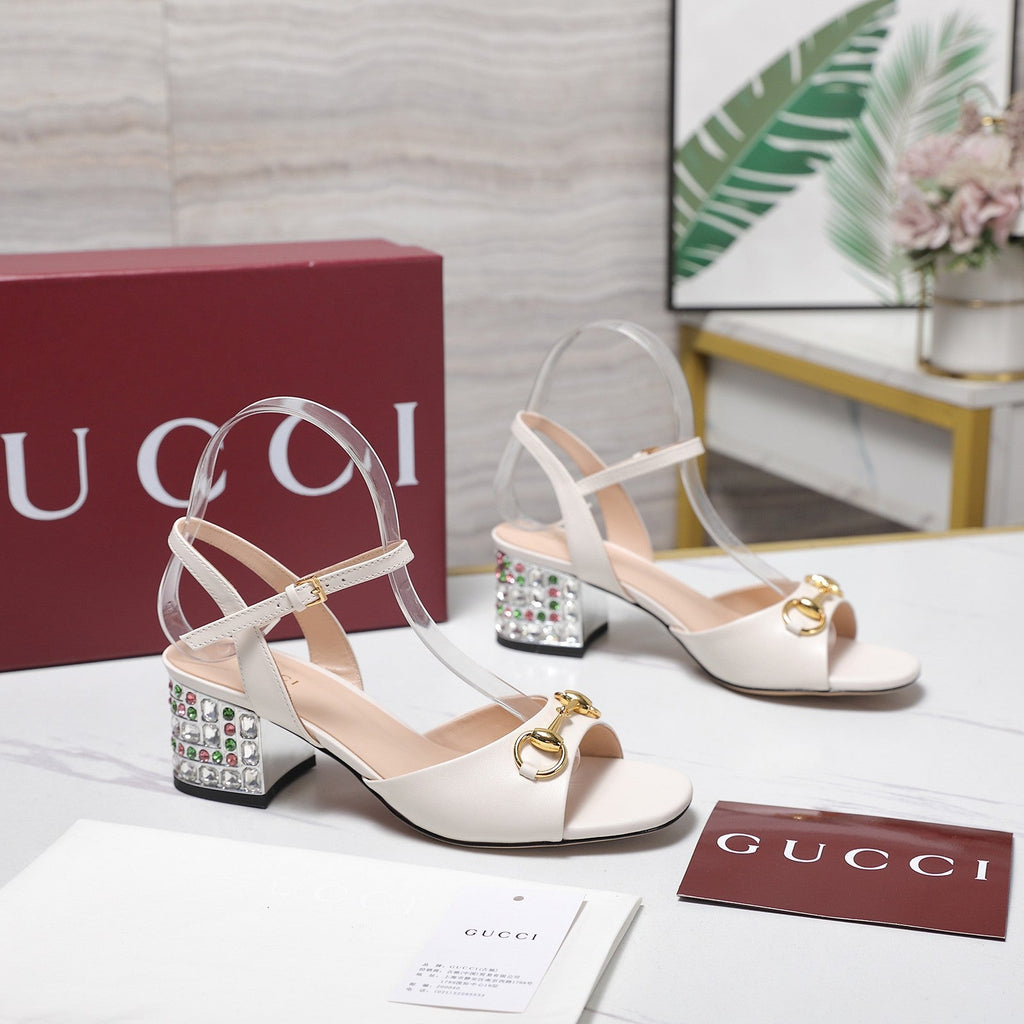 GG 26ss Sandals 55 White Beige Sheepskin 601094