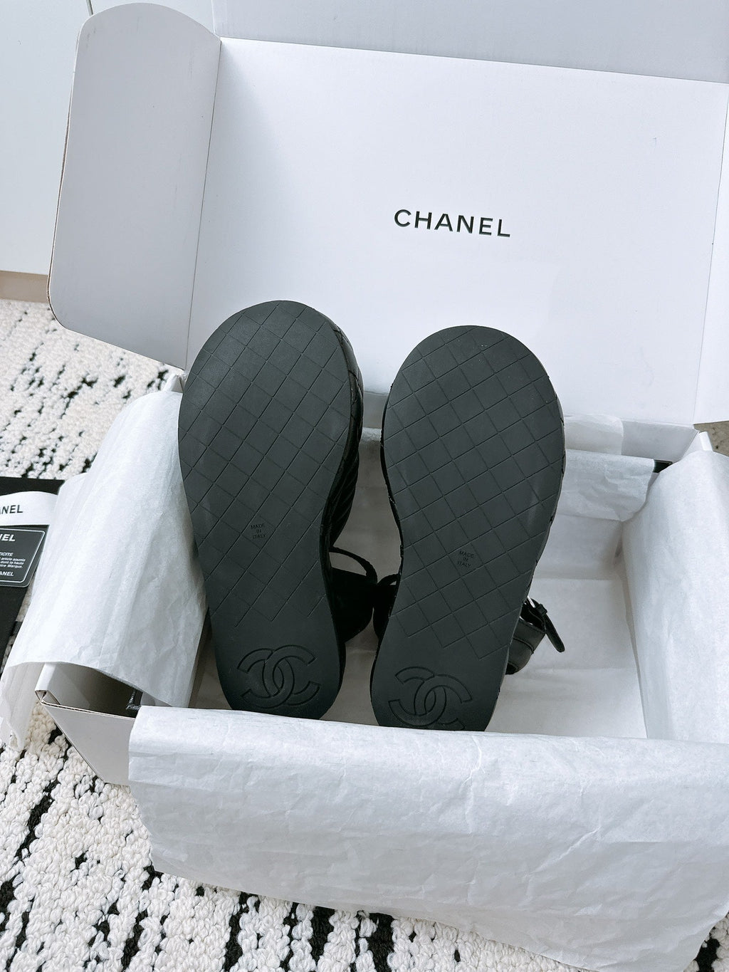 CC Sandals In Black Denim Fabric 144524