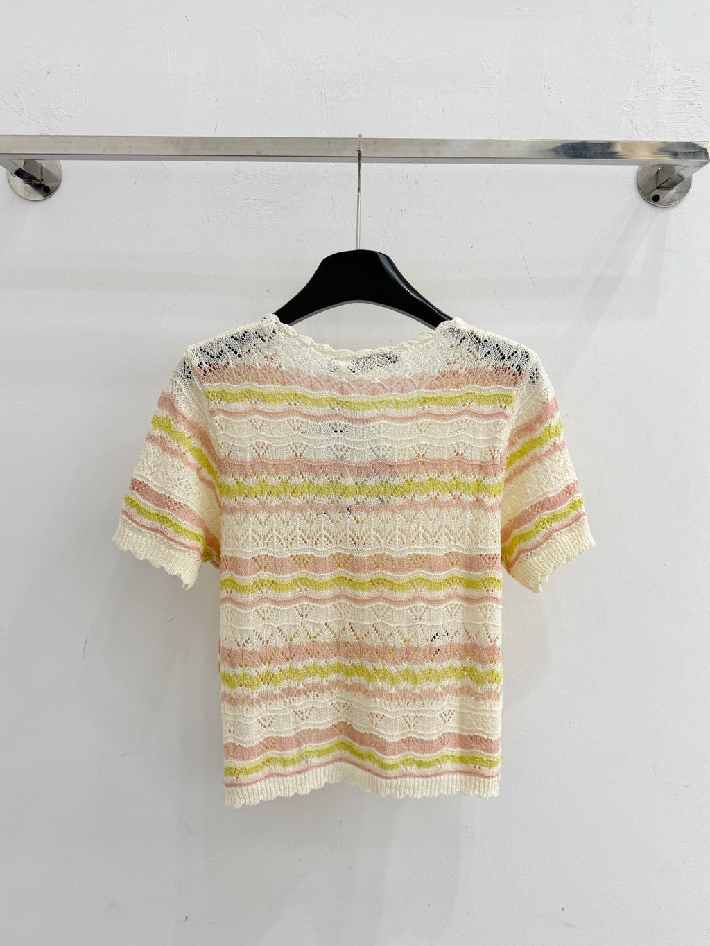 Dior 2026 Hollow-out Striped Knit Cardigan Wool 341209