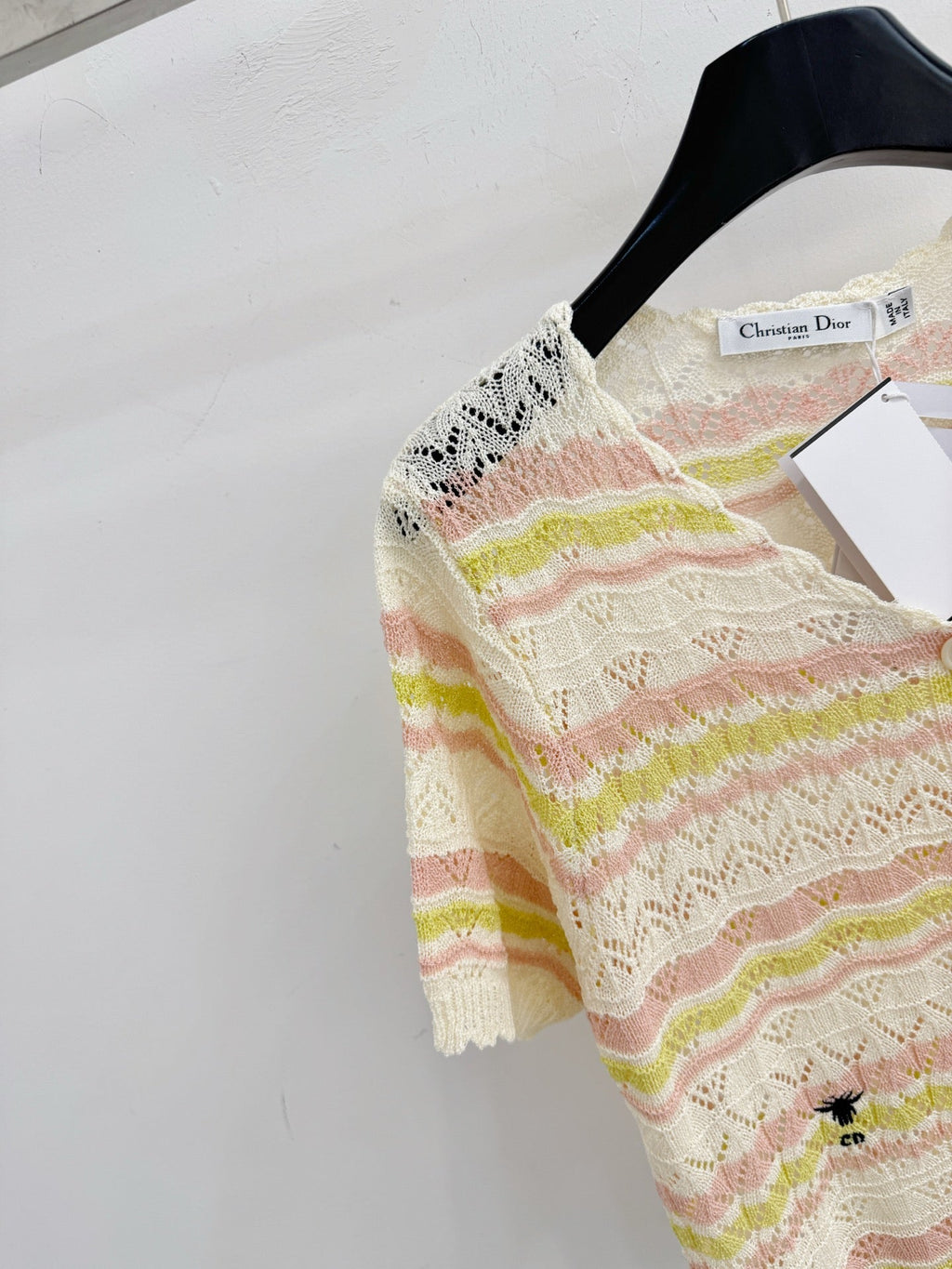 Dior 2026 Hollow-out Striped Knit Cardigan Wool 341209