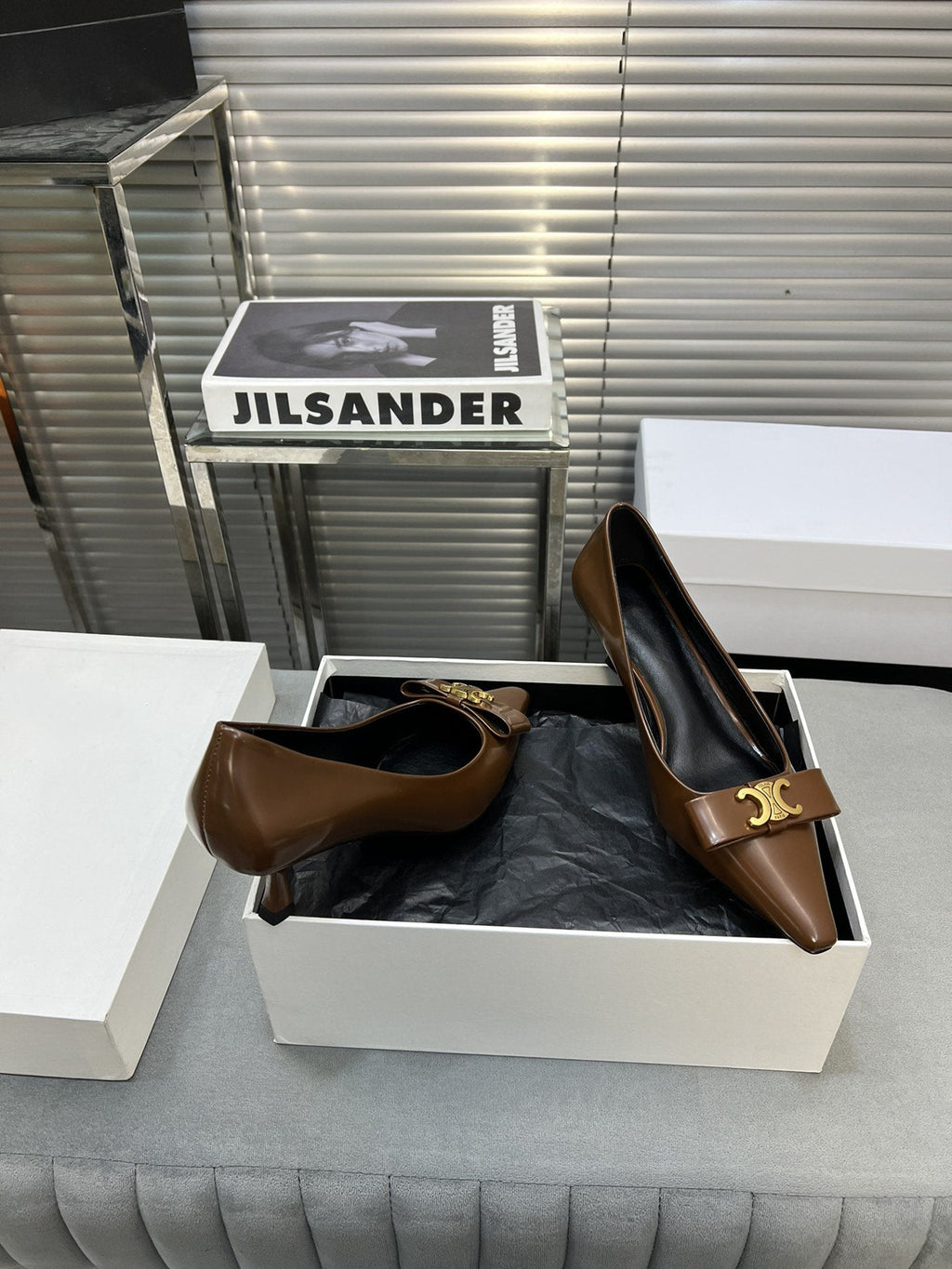 cl pumps 50 dark brown calfskin