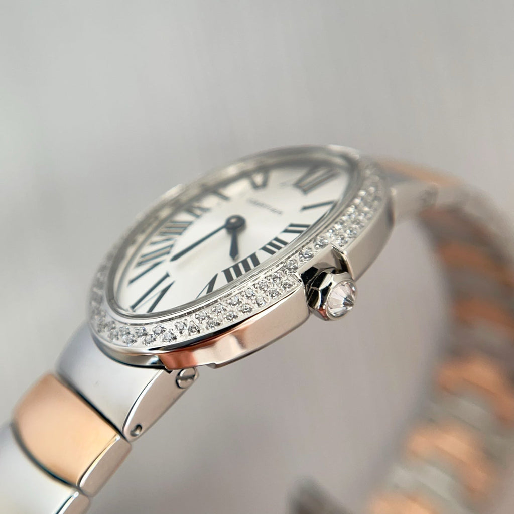 Baignoire 23mm Two-Tone Pink Gold Double Row Diamond Bezel