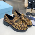 PRA 26S Platform Loafers Black Brown Leopard Leather 628562