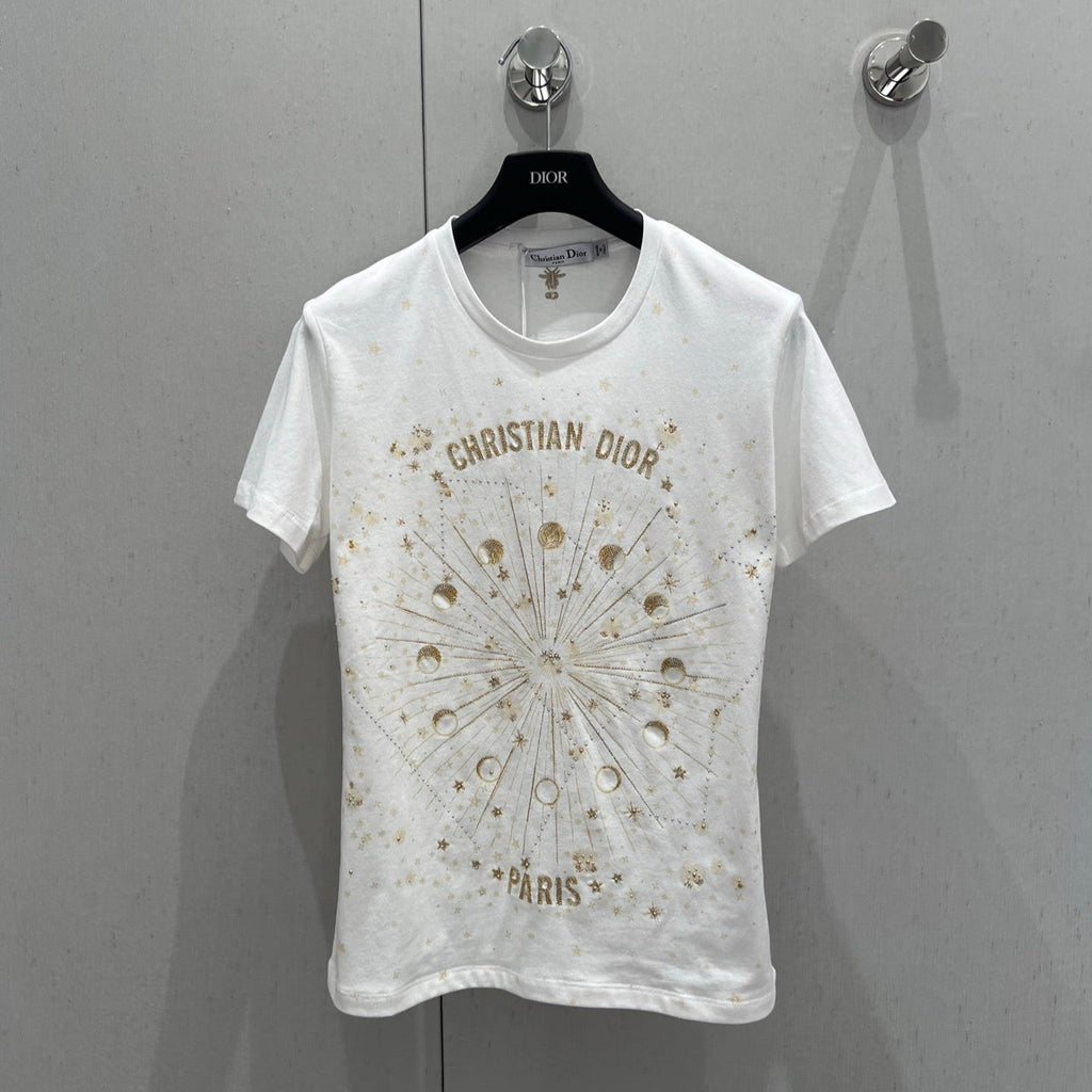 CD 25 T-shirt White Gold cotton 211144