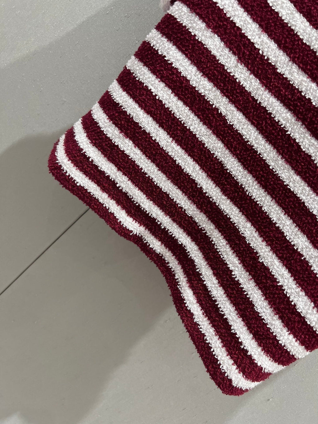 Prada 25 Yarn Striped Round Neck Knit Top White mix Red Cotton Poliamide 217770