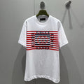 Gucci 25 Striped Logo Print Short-sleeved T-shirt White Red Cotton