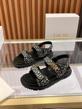 CD Dioract Sandal Monogram Canvas Fabric 242452