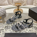 CC 25C Thong Sandal Black with White Sheepskin 213340
