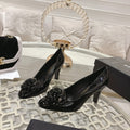 CC 26s High Heels Pump 85 Beige Black Patent Leather 627006