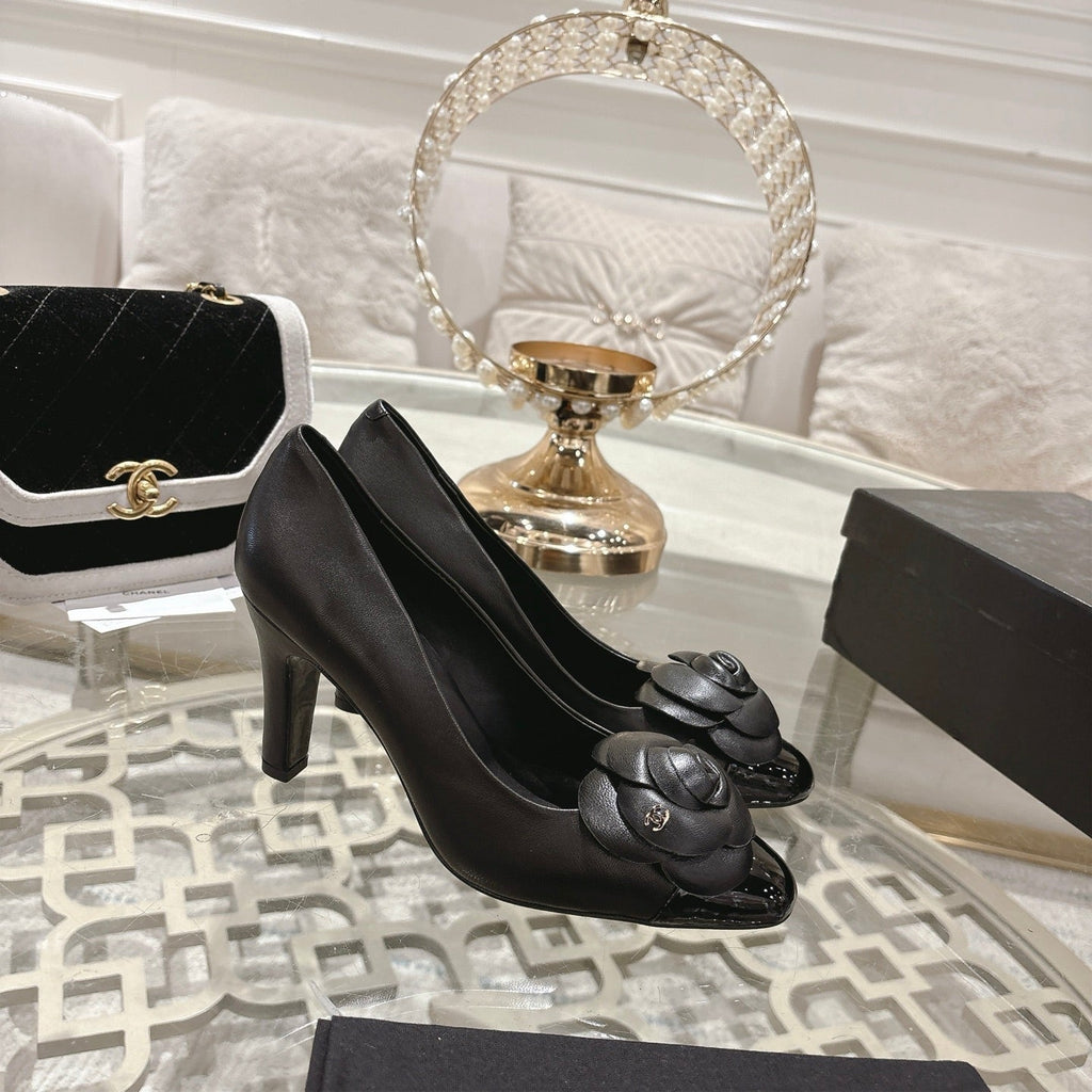 CC 26s High Heels Pump 85 Black Sheepskin 627010