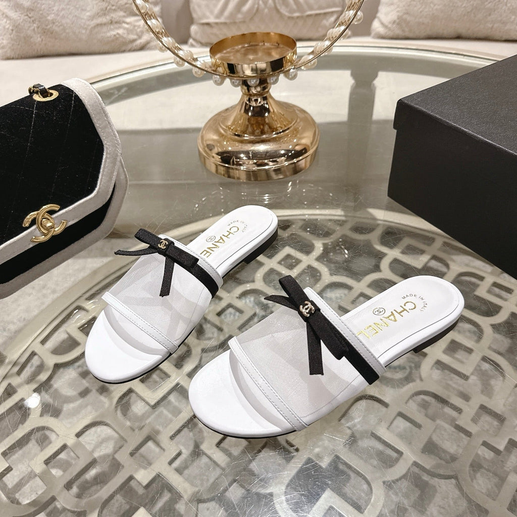 CC 26s Chunky Heel Sandals White Mesh Sheepskin 627066
