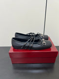 GG MARY JANE 25S IN BLACK LAMBSKIN WITH SILVER HARDWARE