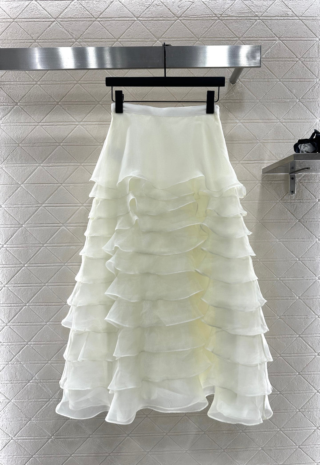 Dior 2025 High-waisted Tulle Skirt White Polyester 321314