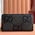 Gucci Long Wallet Grey mix Black Leather  248424