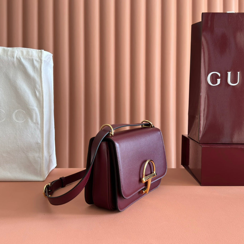 Gucci Siena Small Shoulder Bag Burgundy Leather 272119