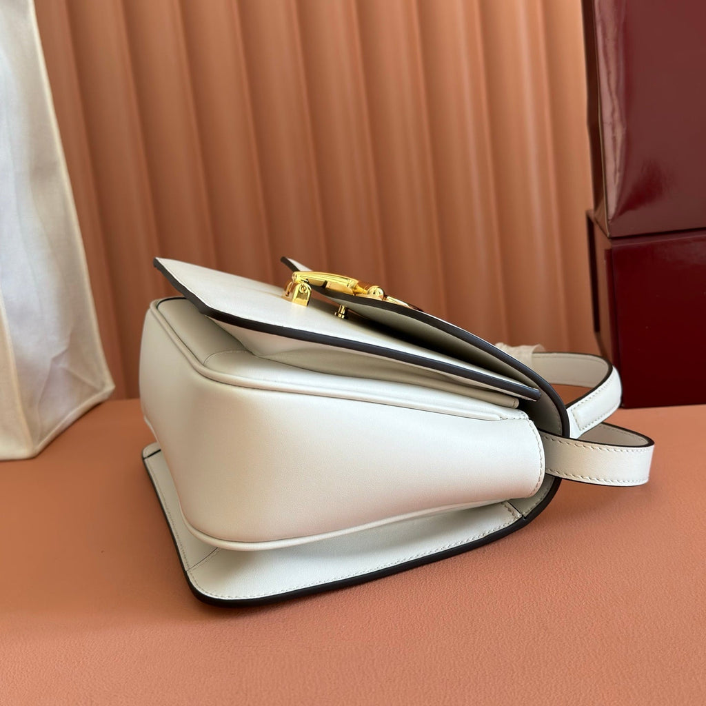 Gucci 2026 Siena Bag 25.5cm White Gold Leather 277153