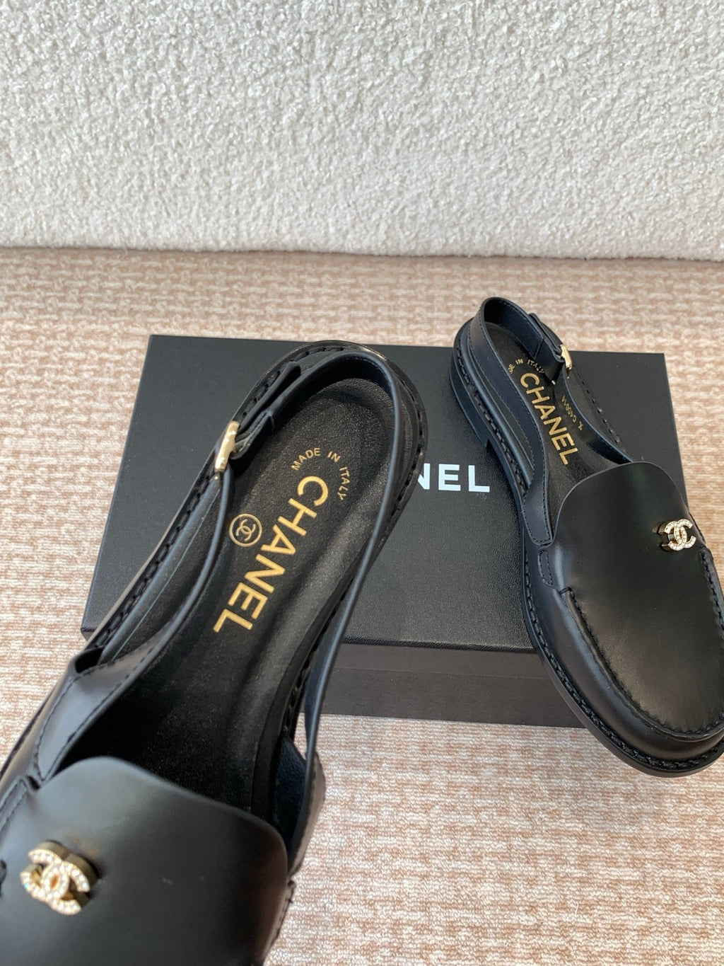CC 25S Slingback Loafer Black Calfskin