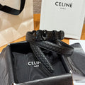 CL Black 25mm Triomphe Enamel Monogram Black Cowhide 597410