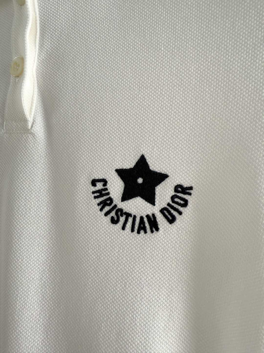 CD Lucky Star Polo Shirt White Cotton