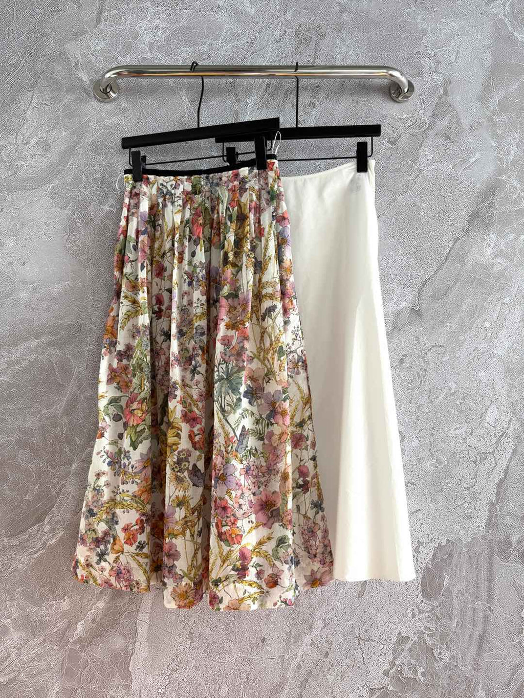 CD Colorful Floral Skirt Multicolor Cotton