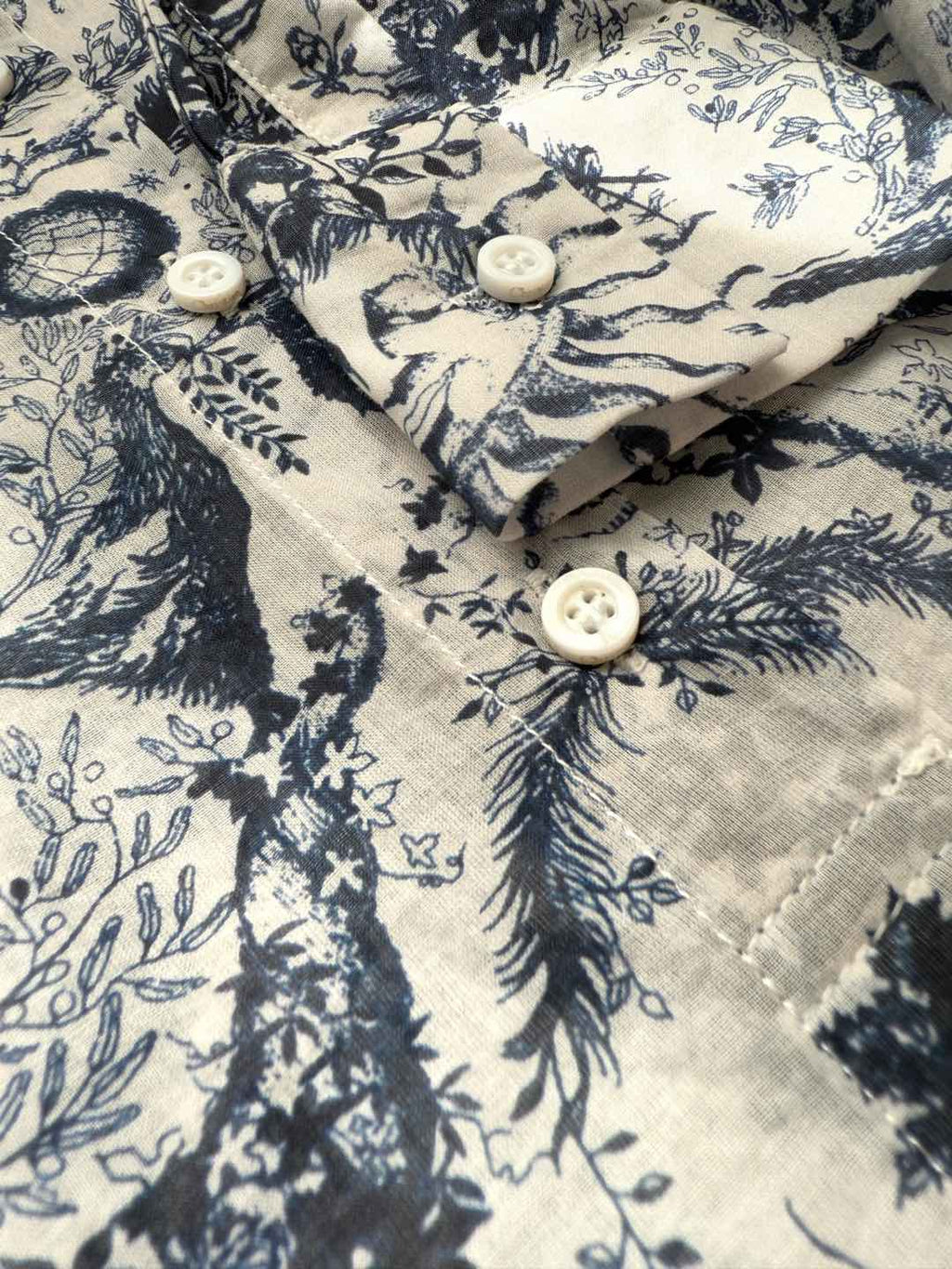 CD Sun God Shirt Beige Blue Cotton