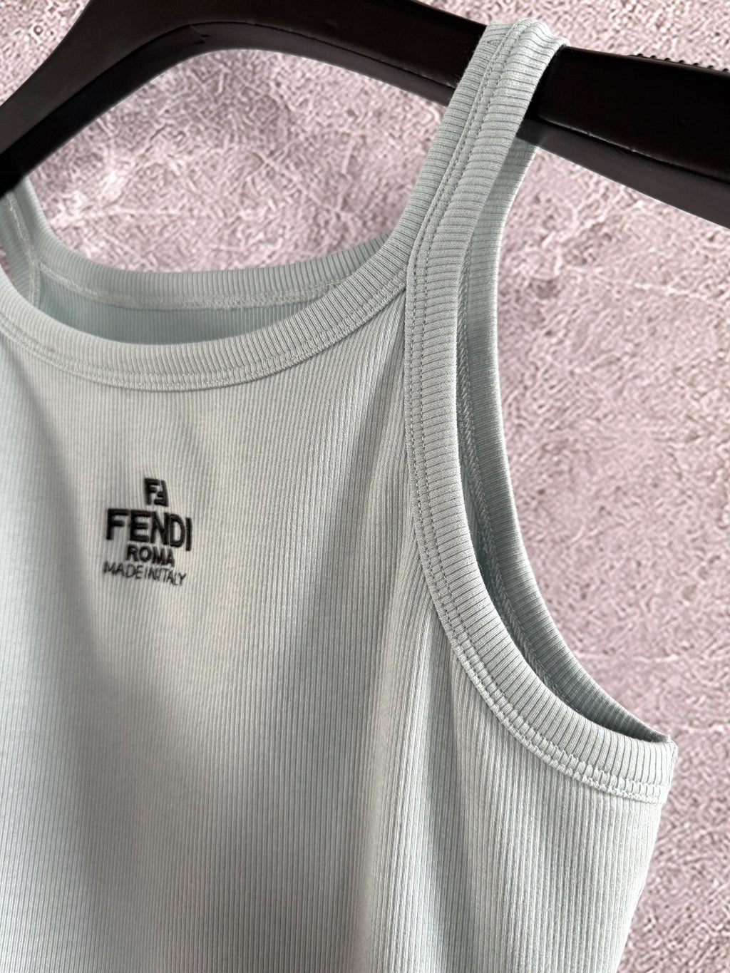 Fendi Embroidered Vest Blue Green Cotton