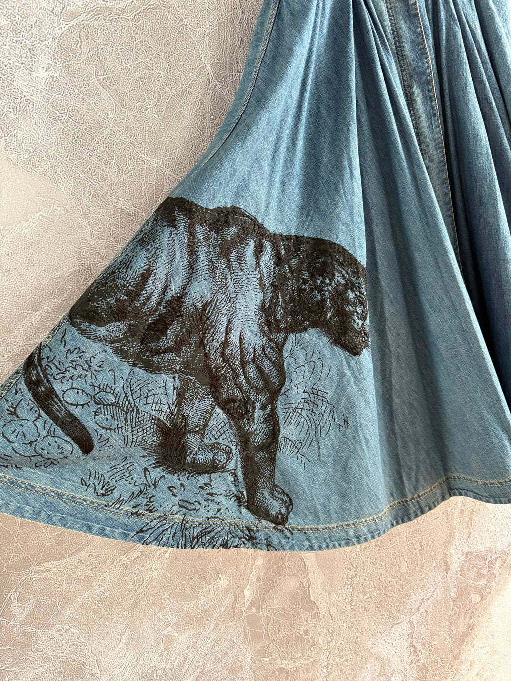 CD Tiger Skirt Blue Cotton
