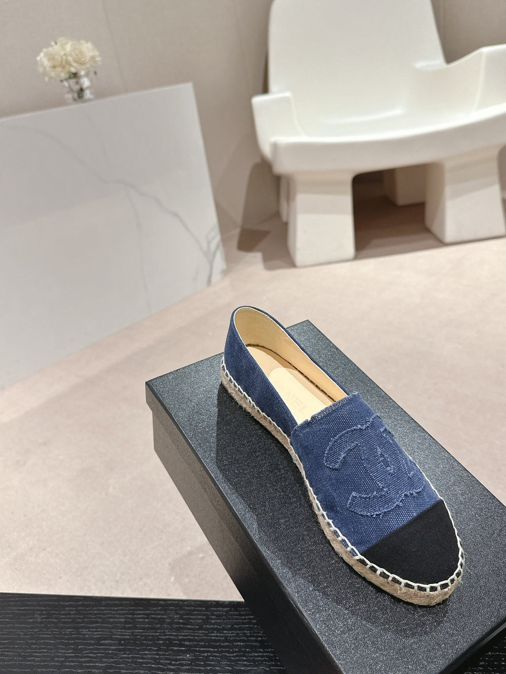 espadrilles dark blue black denim