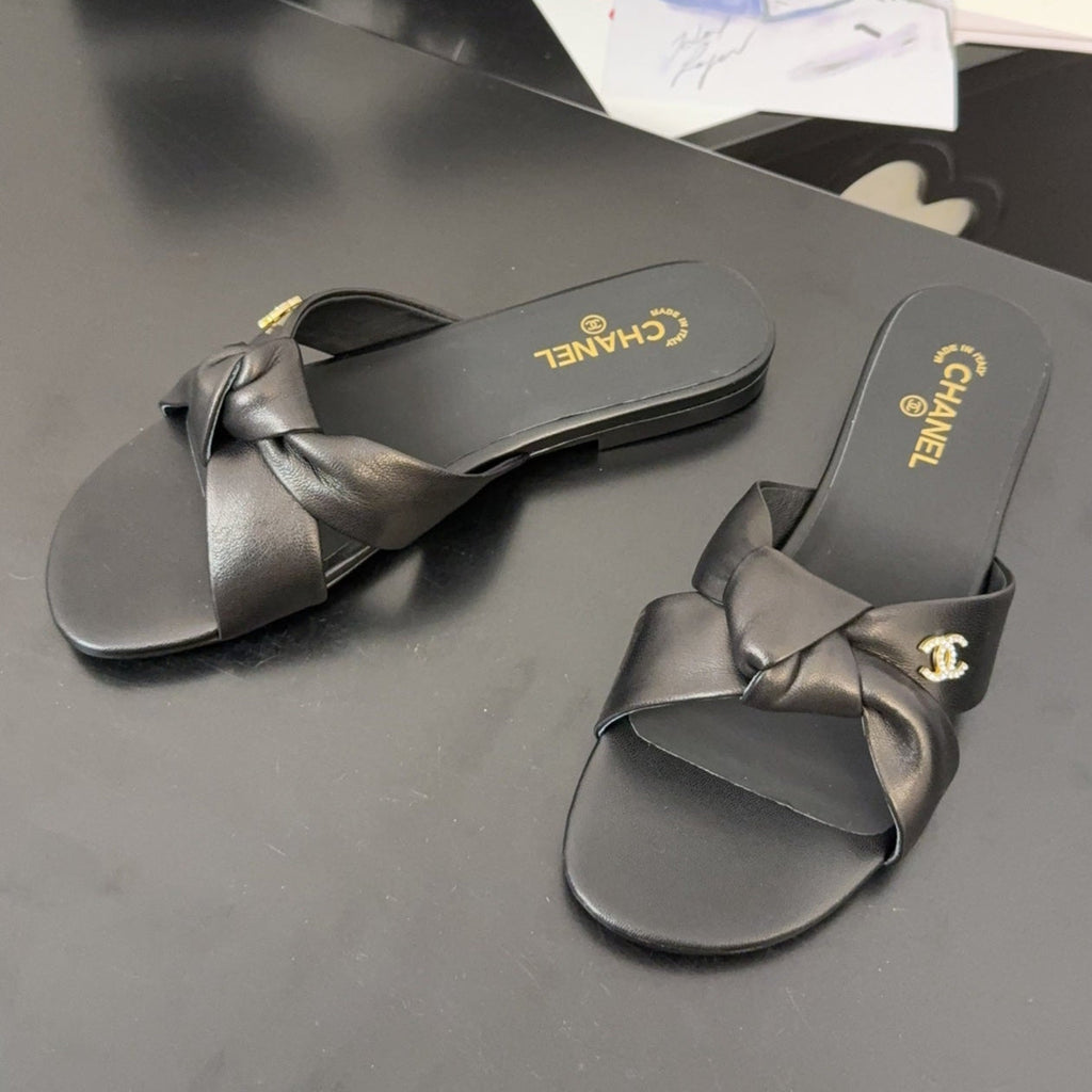 LACE MULE 2 CM IN BLACK LAMBSKIN