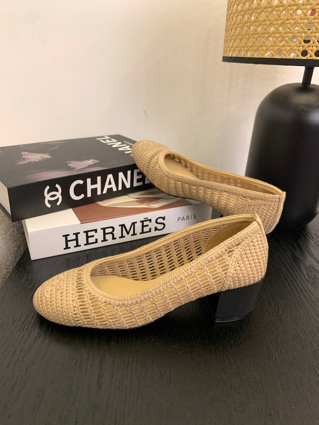 CC 25p Ballet Heel 50mm Beige Raffia