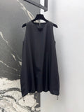 Prada 2025 Sleeveless Dress A-line Babydoll Black Polyester