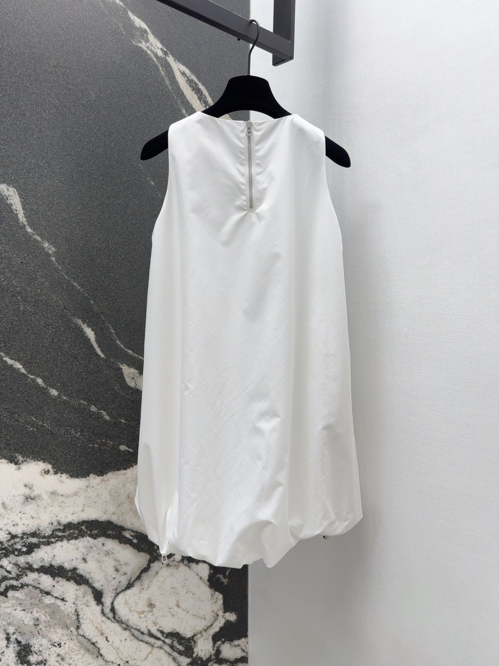 Prada 2025 Sleeveless Dress A-line Babydoll White Polyester