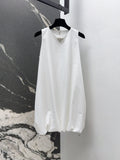 Prada 2025 Sleeveless Dress A-line Babydoll White Polyester