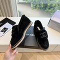 CC Moccasins Black Chain Suede And Fleece