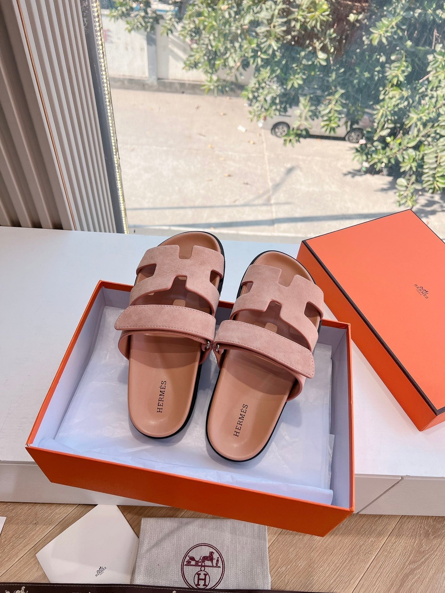 HM Chypre Sandal Pink Pastel Suede 202811